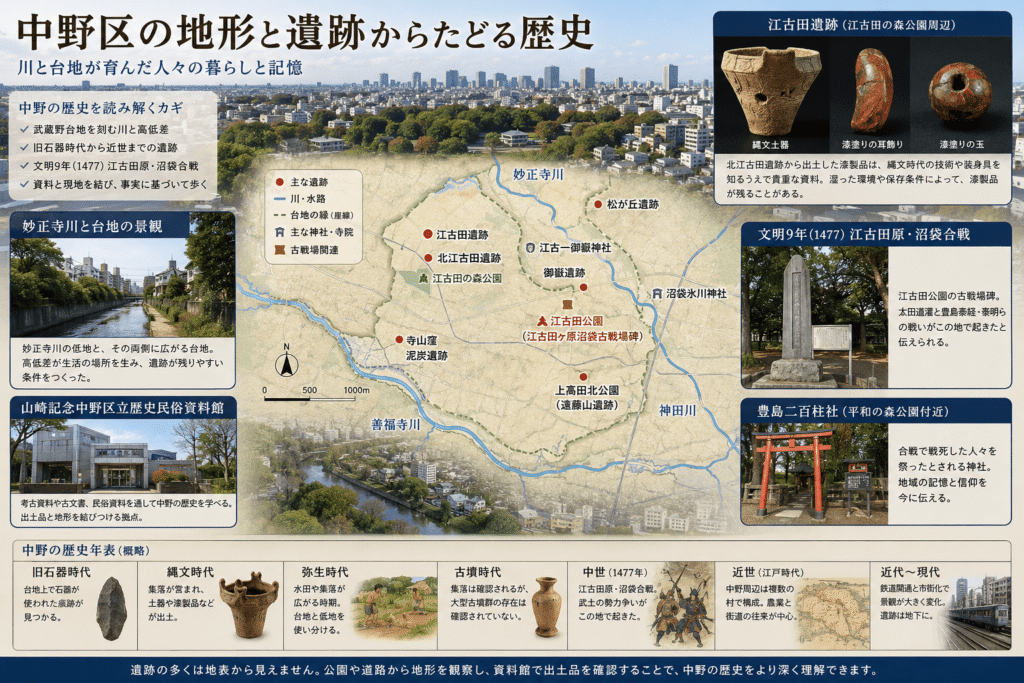 中野区の地形と遺跡からたどる歴史