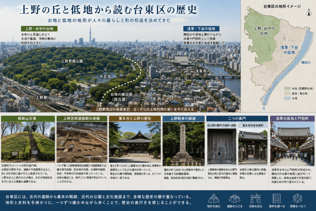 上野の丘と低地から読む台東区の歴史